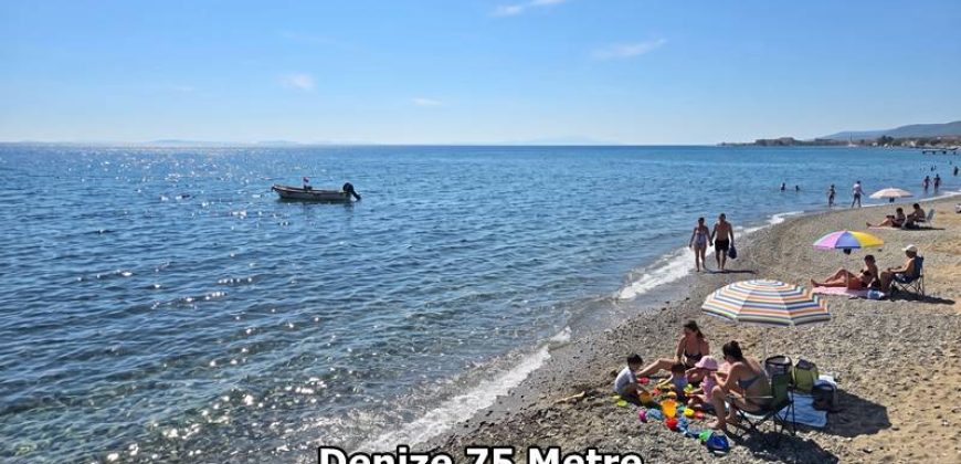 Altınoluk Sahilde Satılık Eşyalı 1+1 | Denize 75 metre | Anayolun Deniz Tarafında